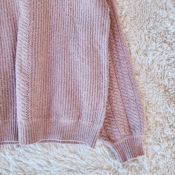 Tahari Wool Blend Blush Cable Knit Sweater - Picture 3 of 5